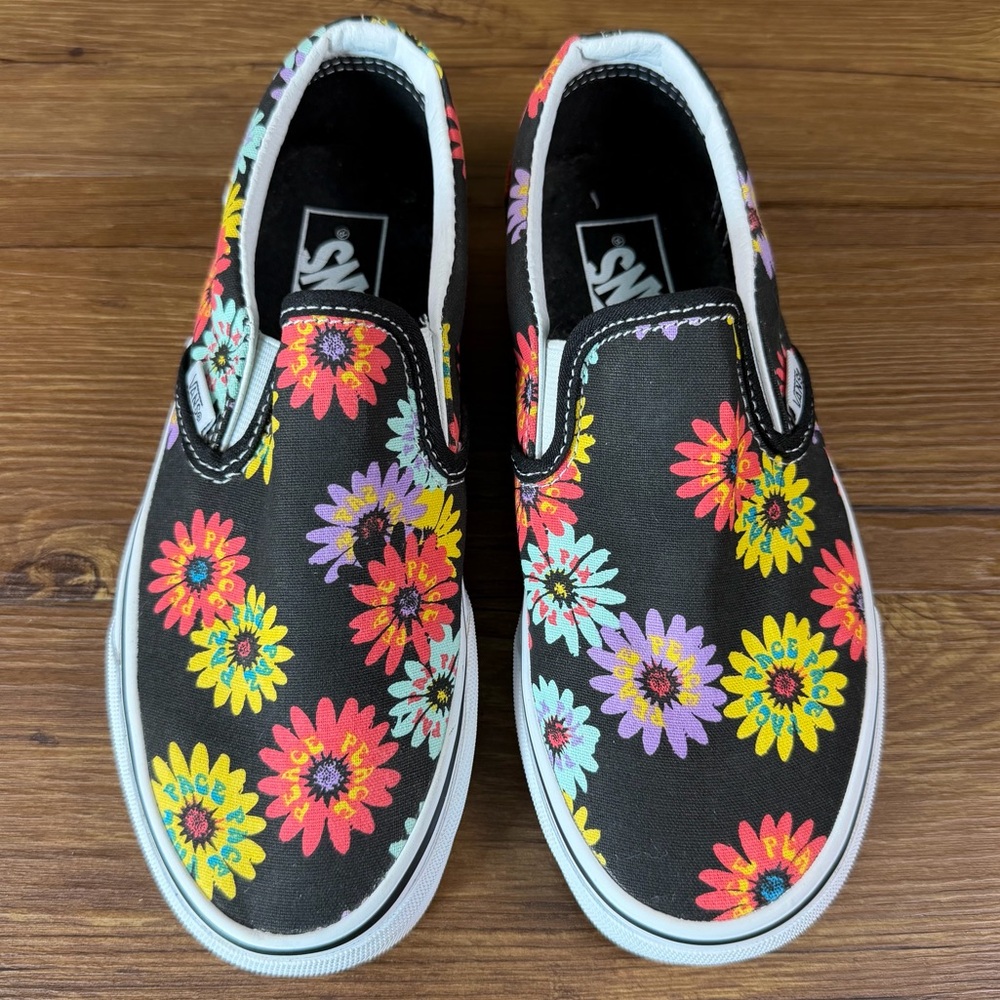 VANS ‘Peace Floral’ Slip-On Sneakers Women’s Size 6 Shoes